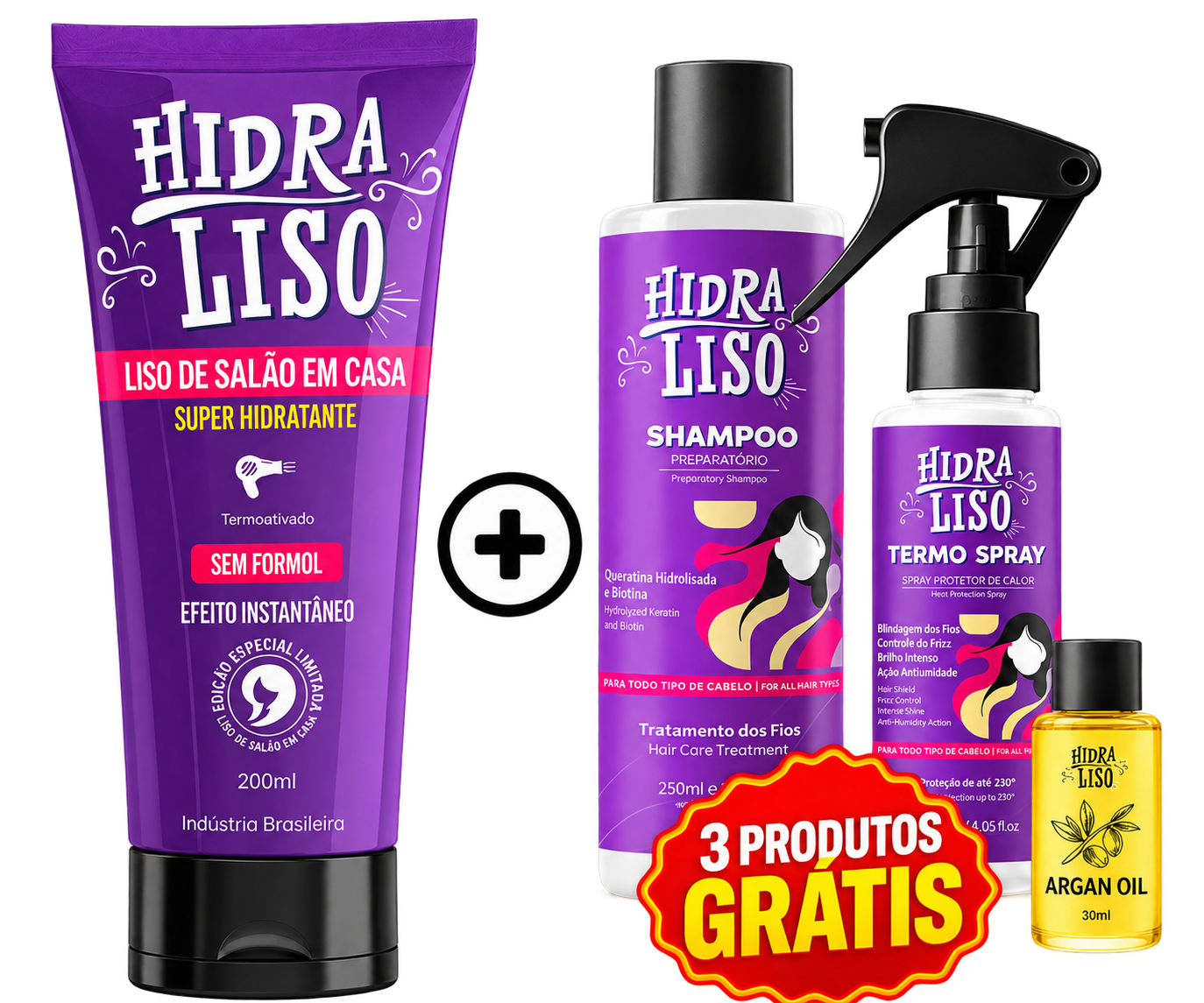 1 Hidraliso + 3 Produtos Grátis